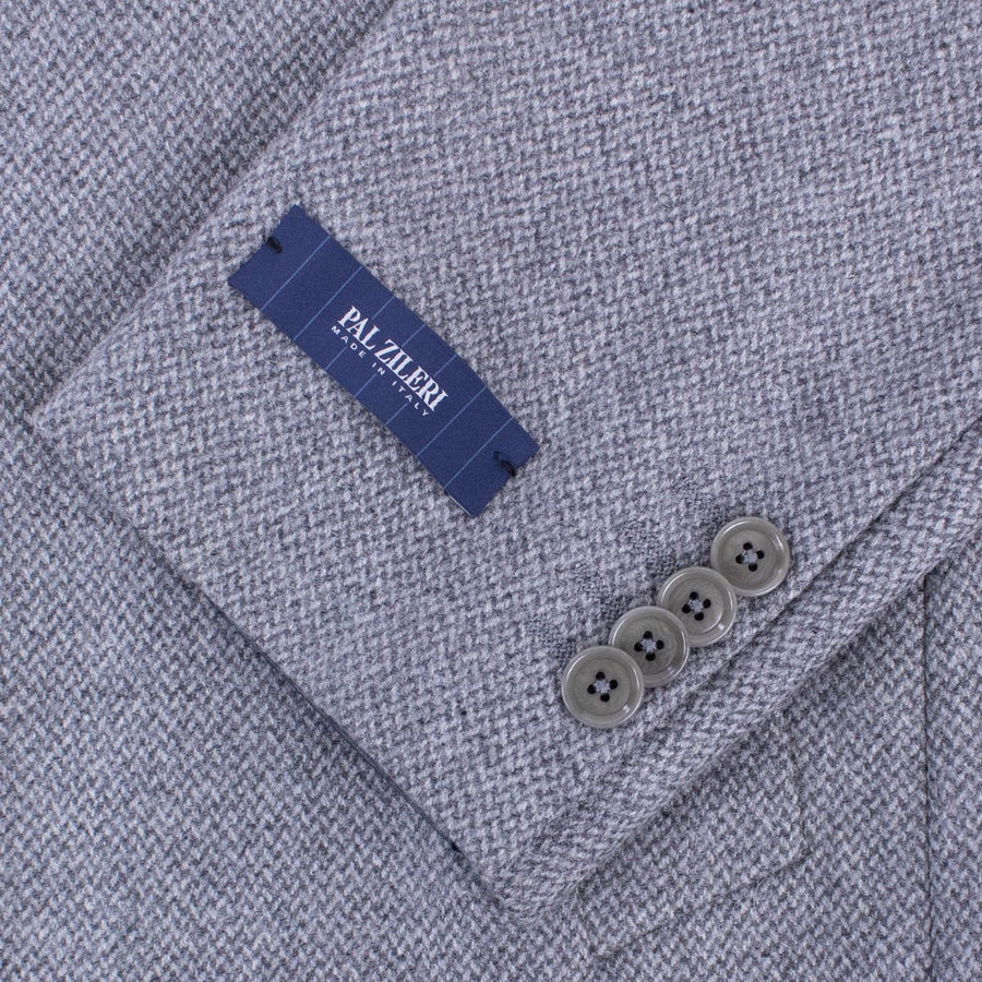 Gray Tweed Wool Slim Fit Coat