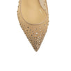 Follies Strass Mesh 70mm Pumps - Beige / Pale Gold