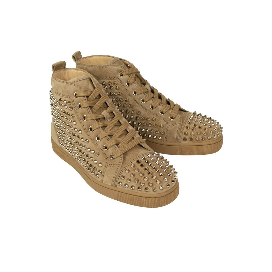 Men's Louis Flat Spiked Suede Sneaker - Tan