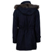 Cashmere Blend Hooded Zip Up Coat - Blue