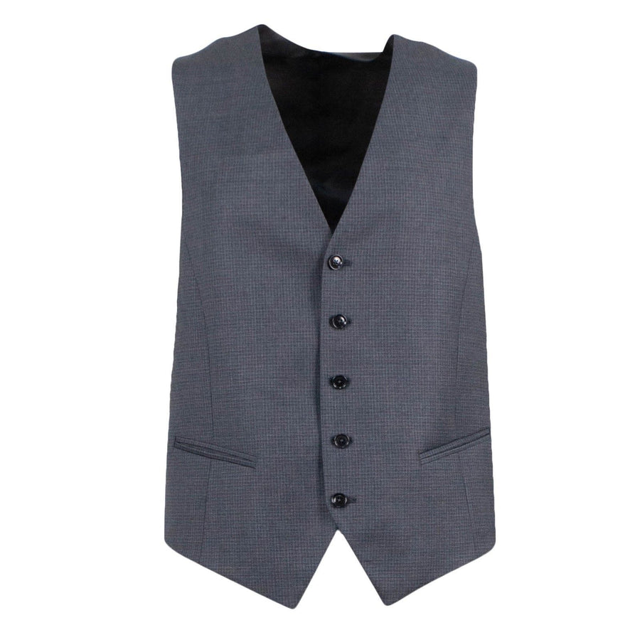 Drop 6 Micro Graph Checked Wool Two Button Three Peice Suit - Gray