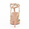 Rockstud Rolling Turquoise Stone Pumps - Nude