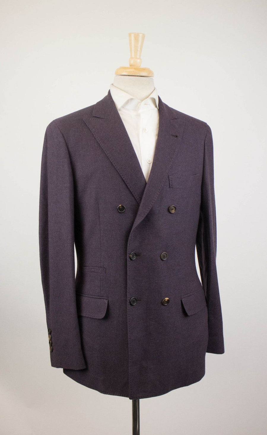 Cashmere Blend Double Breasted Sport Coat - Purple