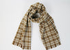 Luxurious Men's Brown Plaid Lambs Wool Angora Scarf