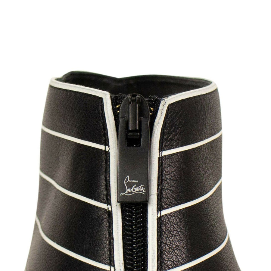 'Josselynn' Ankle Boots - Black/White