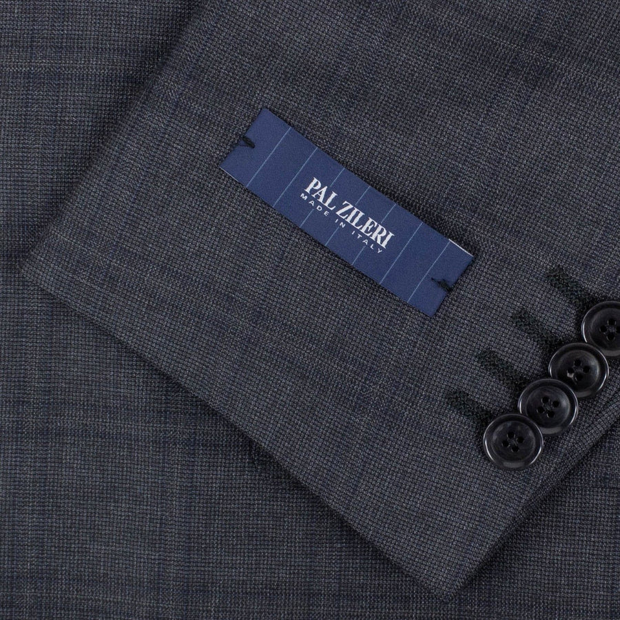 Drop 8 Checked Wool Two Button Suit - Gray