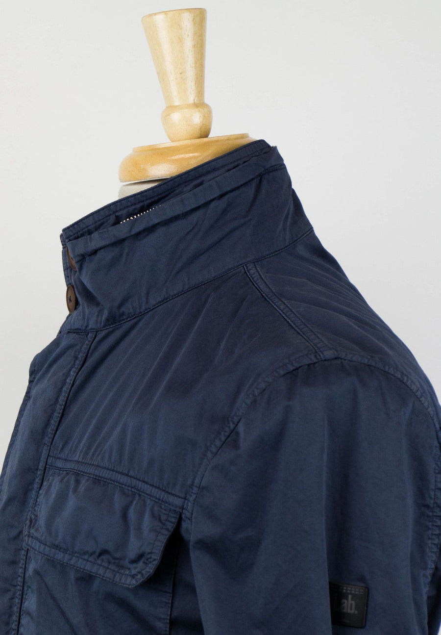 Cotton W/ Removable Hood Trench Coat - Blue
