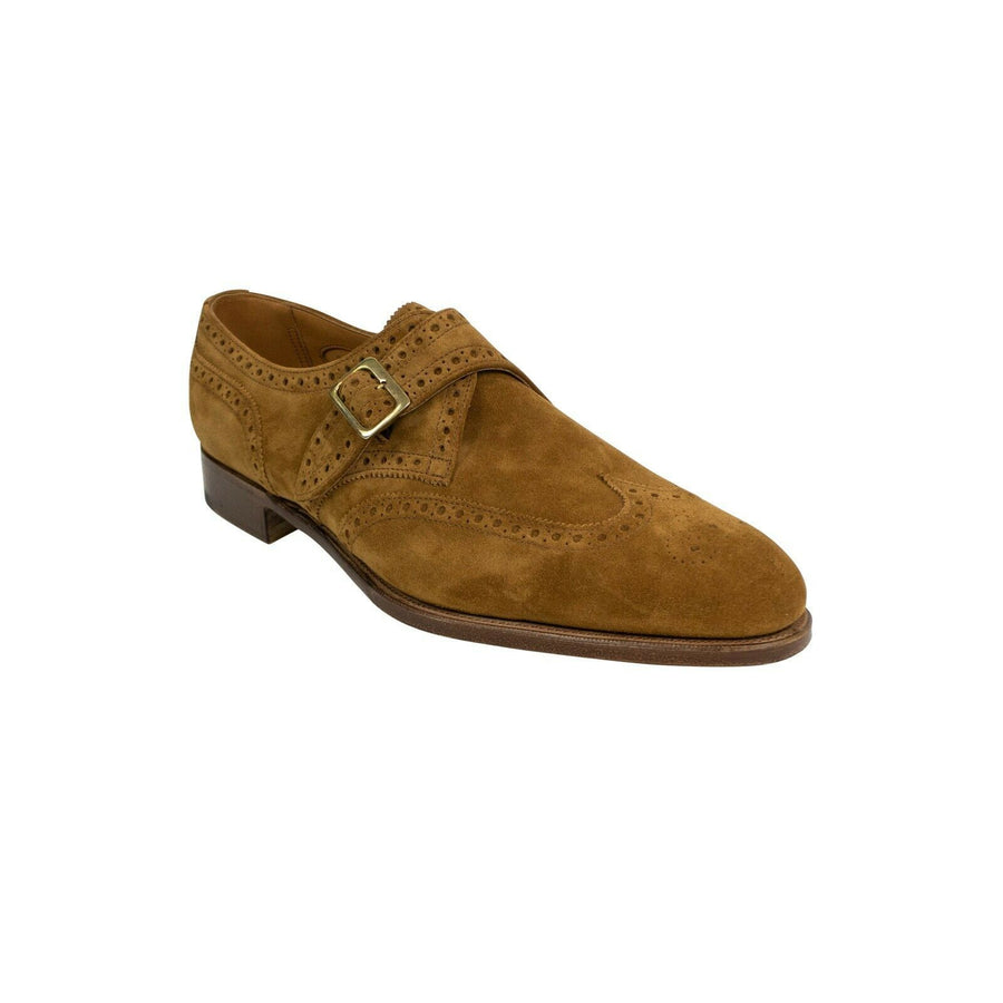 Suede Single Monk Strap Dress Shoes - Brown