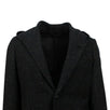 Textured Wool Blend Two Button Hooded Sport Coat - Black