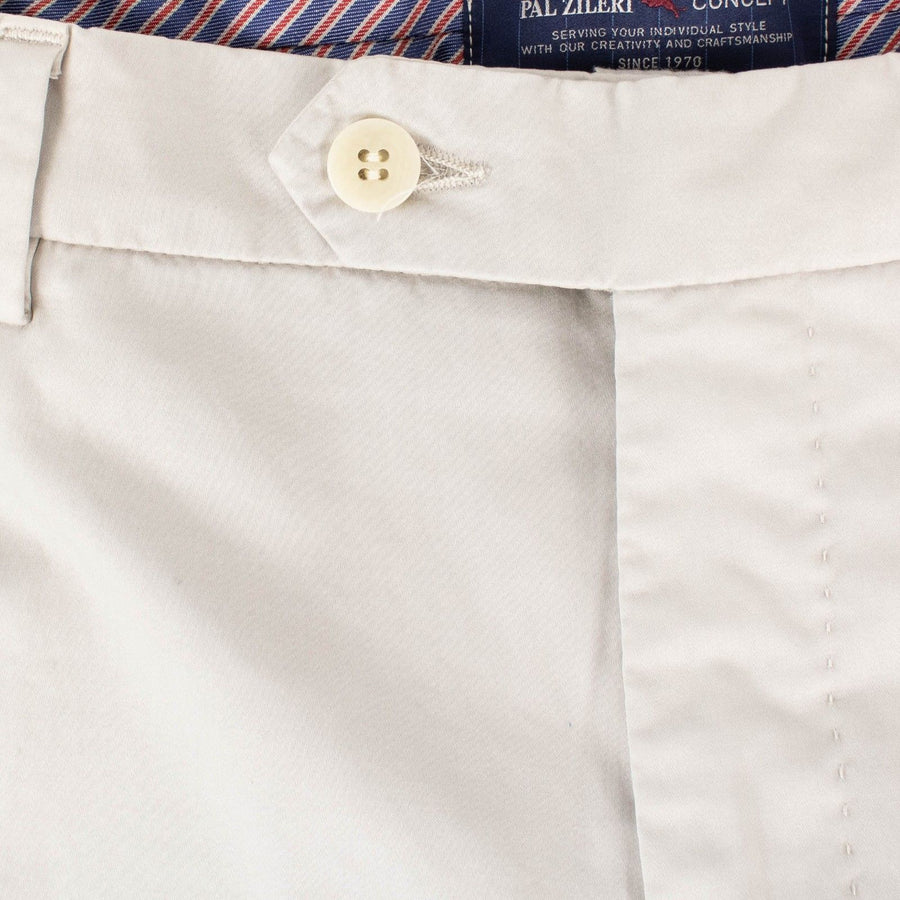 Beige Cotton Blend Dress Pants