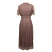 Silk And Lace Pleated Dress - Rose