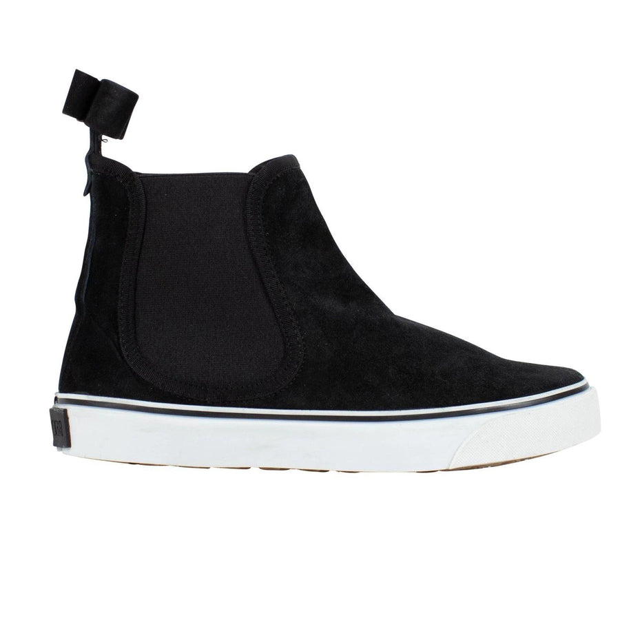 Black With Bow High Top Suede Sneakers