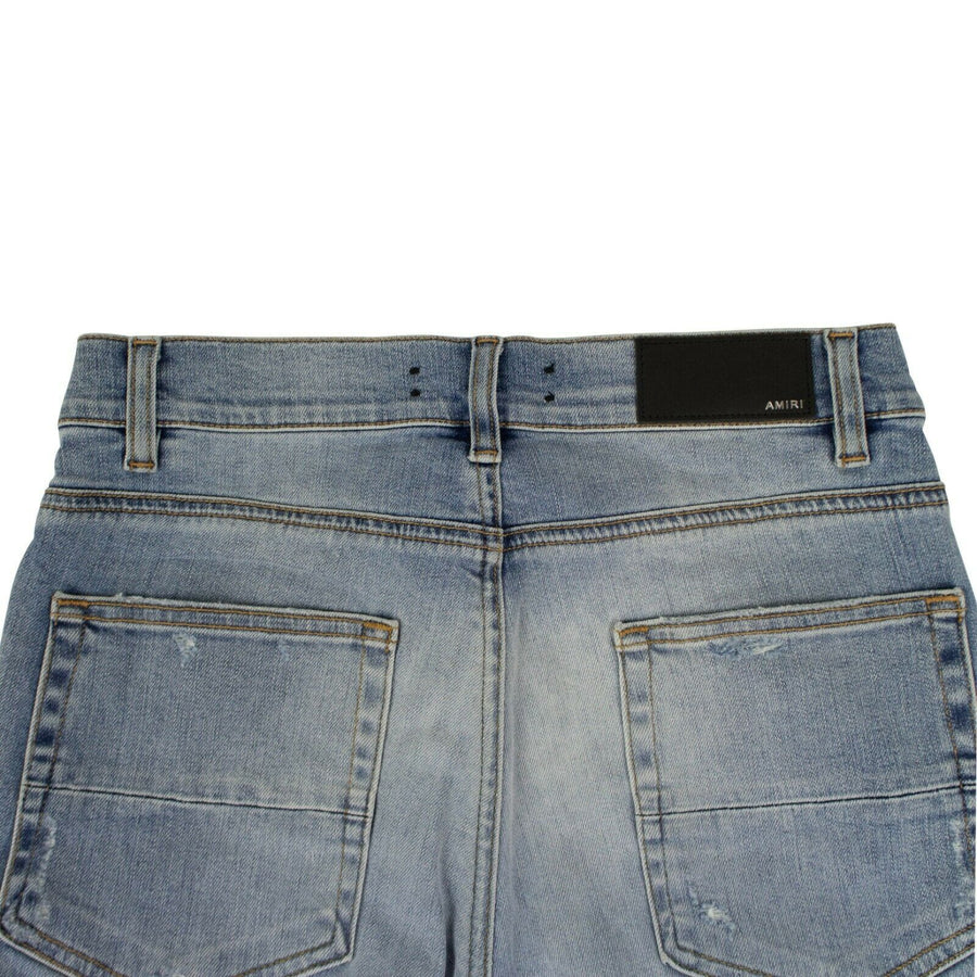 Faded Denim Skinny Stack Jeans - Blue