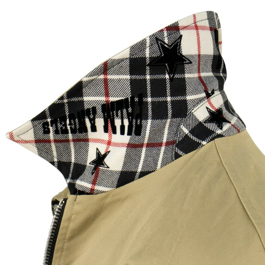 Reversible Plaid Harrington Jacket - Black / White / Tan