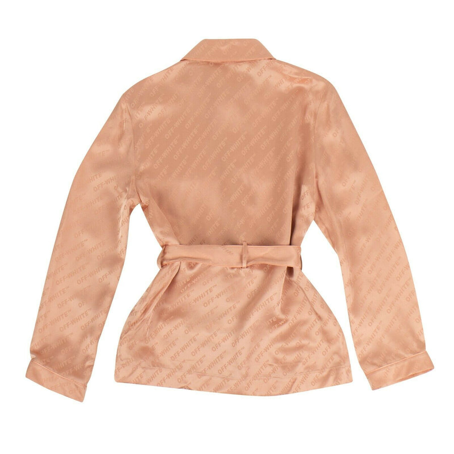 Acetate Blend Monogram Pajama Shirt - Nude Pink