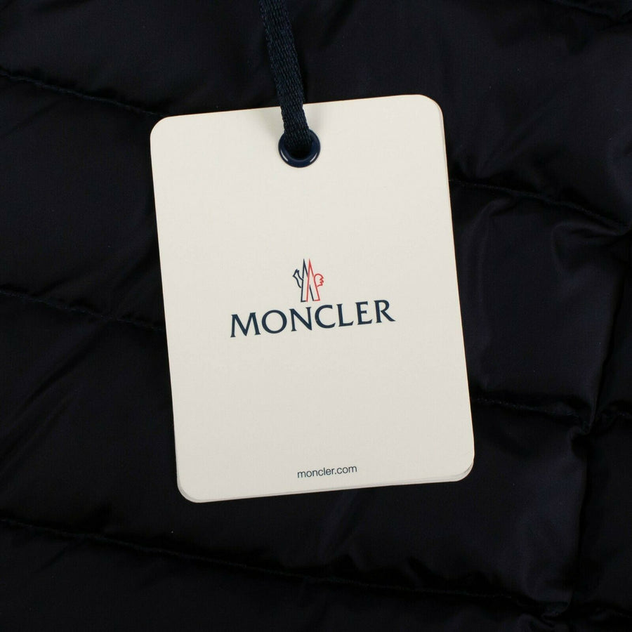 'Talev' Down Filled Quilted Puffer Long Coat - Navy Blue