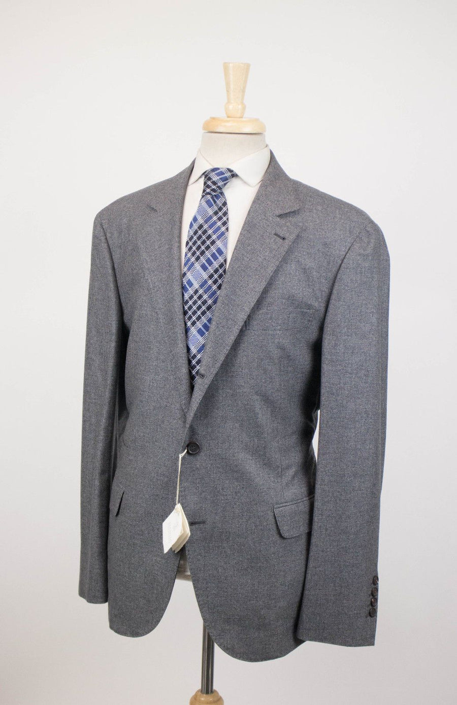 Cashmere Blend Houndstooth 3/2 Button Sport Coat - Gray