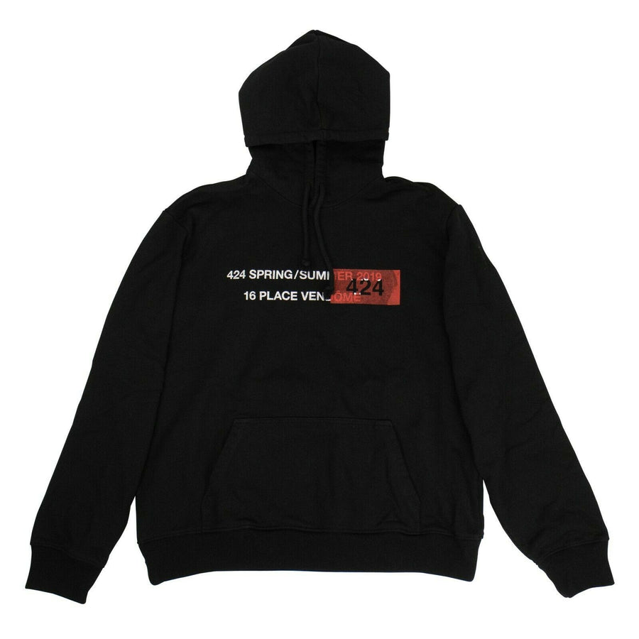 Cotton Graphic 424 Hooded Sweatshirt - Black