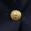 Wool Double Breasted Gold Buttons Blazer - Navy Blue