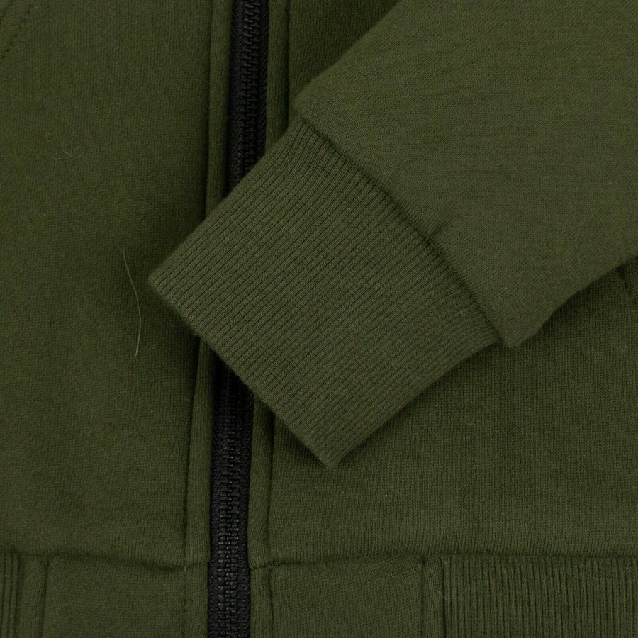 Kids 'Bunny' Zip-Up Hooded Sweater - Olive Green