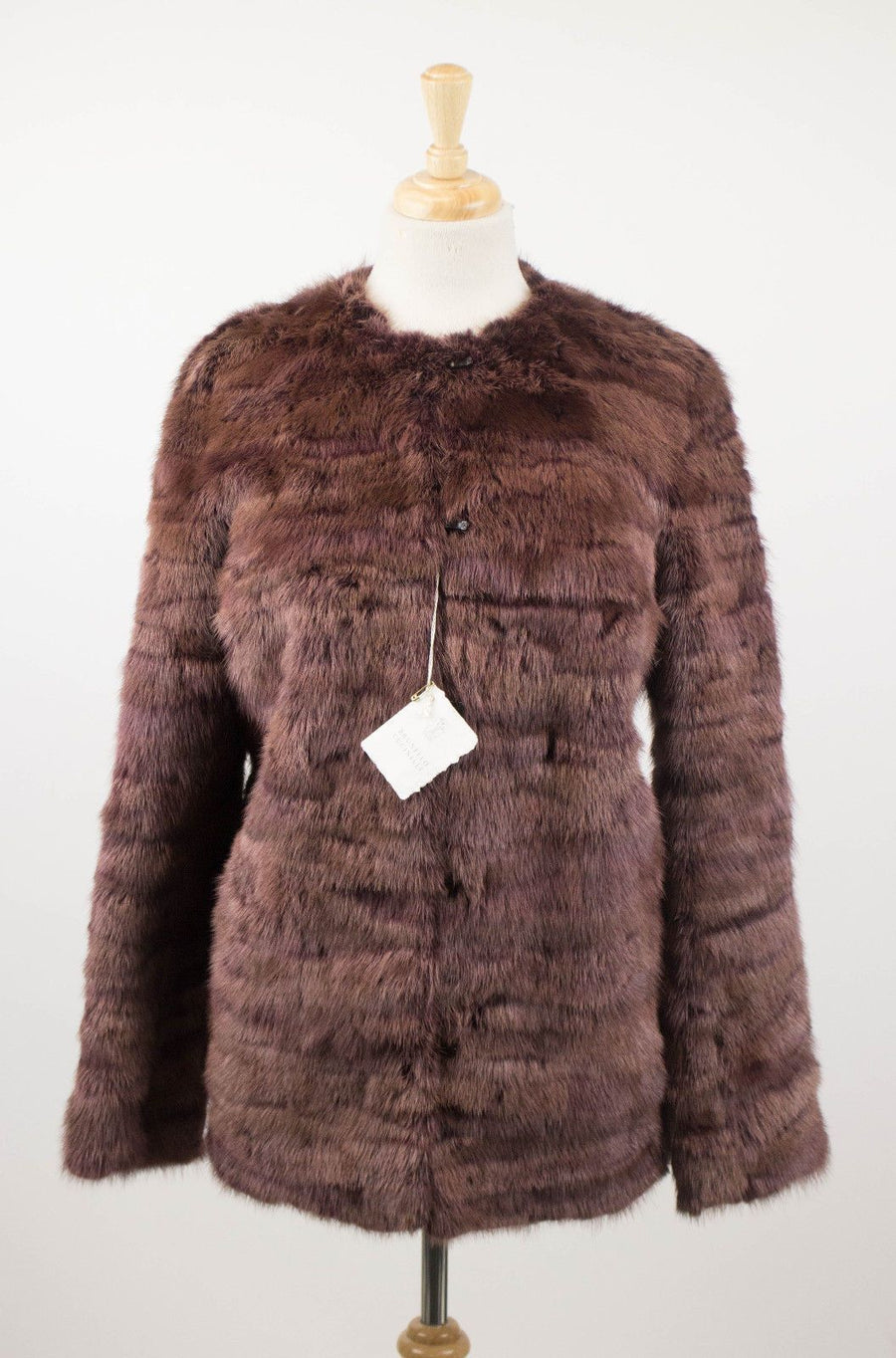 Mink Fur Jacket - Wine Red