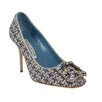 Vazza 105 Tweed Crystal Pumps - Blue