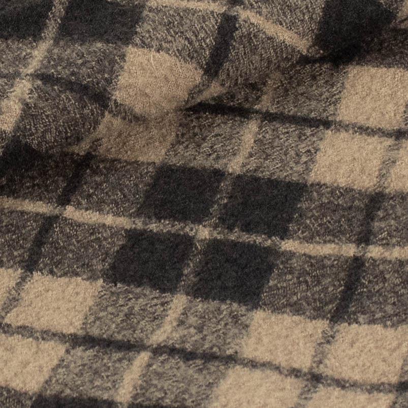 Luxurious Men's Beige Plaid 100% Wool Scarf