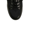 High Top Fur Lined Canvas & Leather Sneakers - Black