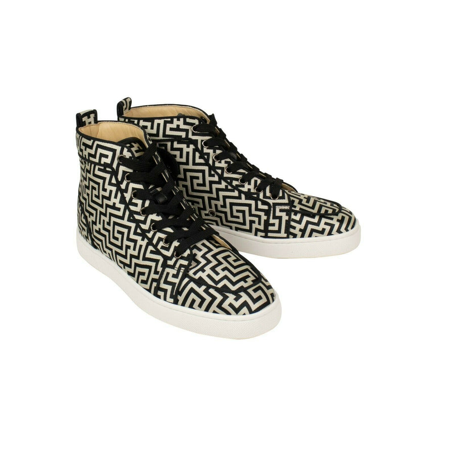 Men's Rantus Geometric Fabric Hi-Top Sneakers - Black / White