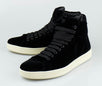 Velvet Lace Up High Top Sneakers - Black
