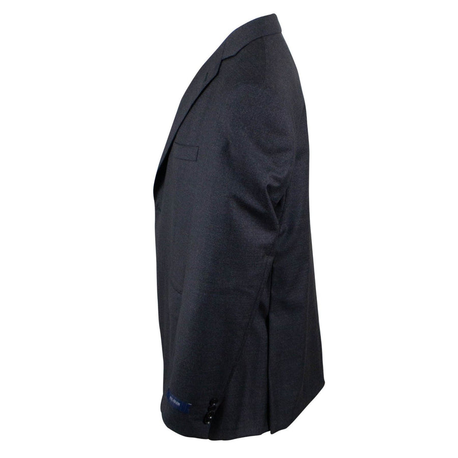 Micro Houndstooth Wool Two Button Suit - Charcoal Gray