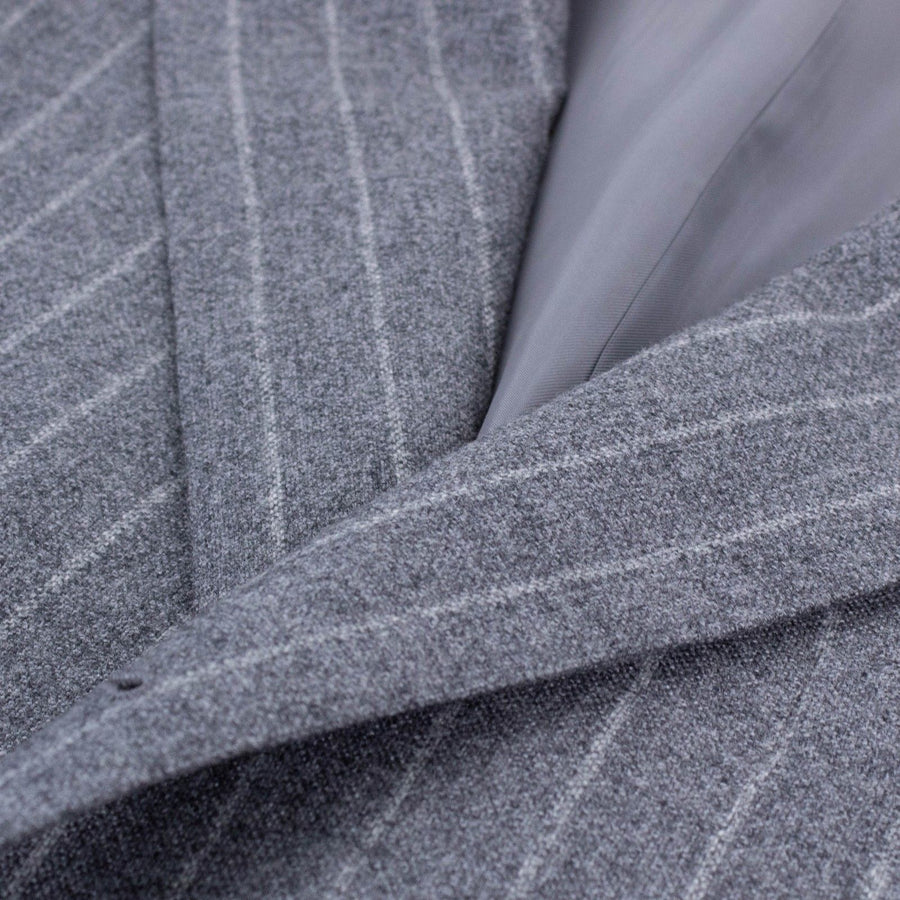 Doriani By Caruso Drop 7 Pin-Striped Wool Three Roll Two Button Suit - Gray
