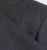 Wool Blend Windowpane Check 3 Roll 2 Button Sport Coat - Gray