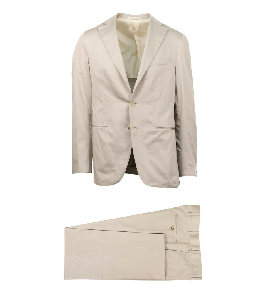 Dop 8 Cotton 3 Roll 2 Button Slim Fit Suit - Tan