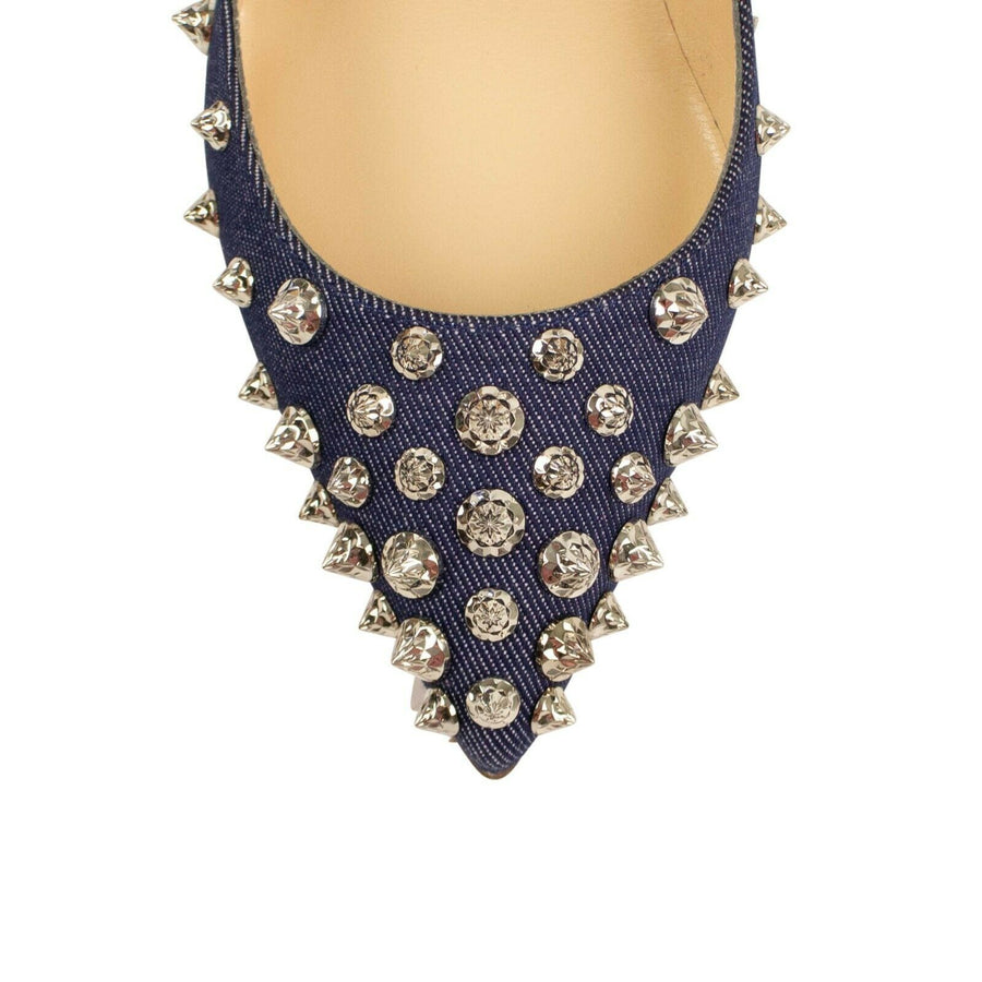 Aimantaclou Denim Studded 85mm Pumps - Blue