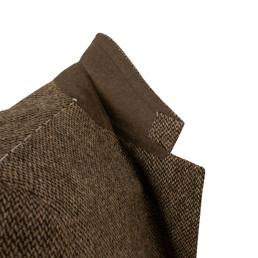 Drop 7 Tweed Wool Three Roll 2 Button Sport Coat - Brown