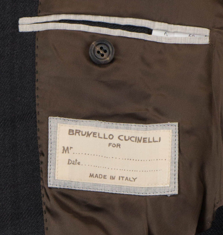 Wool Blend Windowpane Check 3/2 Button Sport Coat - Gray