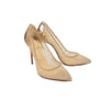 Follies Strass Mesh 100mm Pumps - Beige / Iridescent Gold