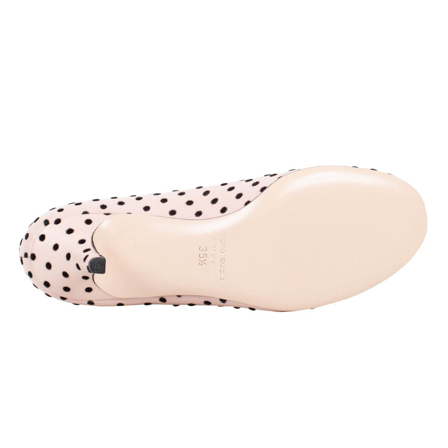 Leather Polka Dots Bow Pumps - Pink