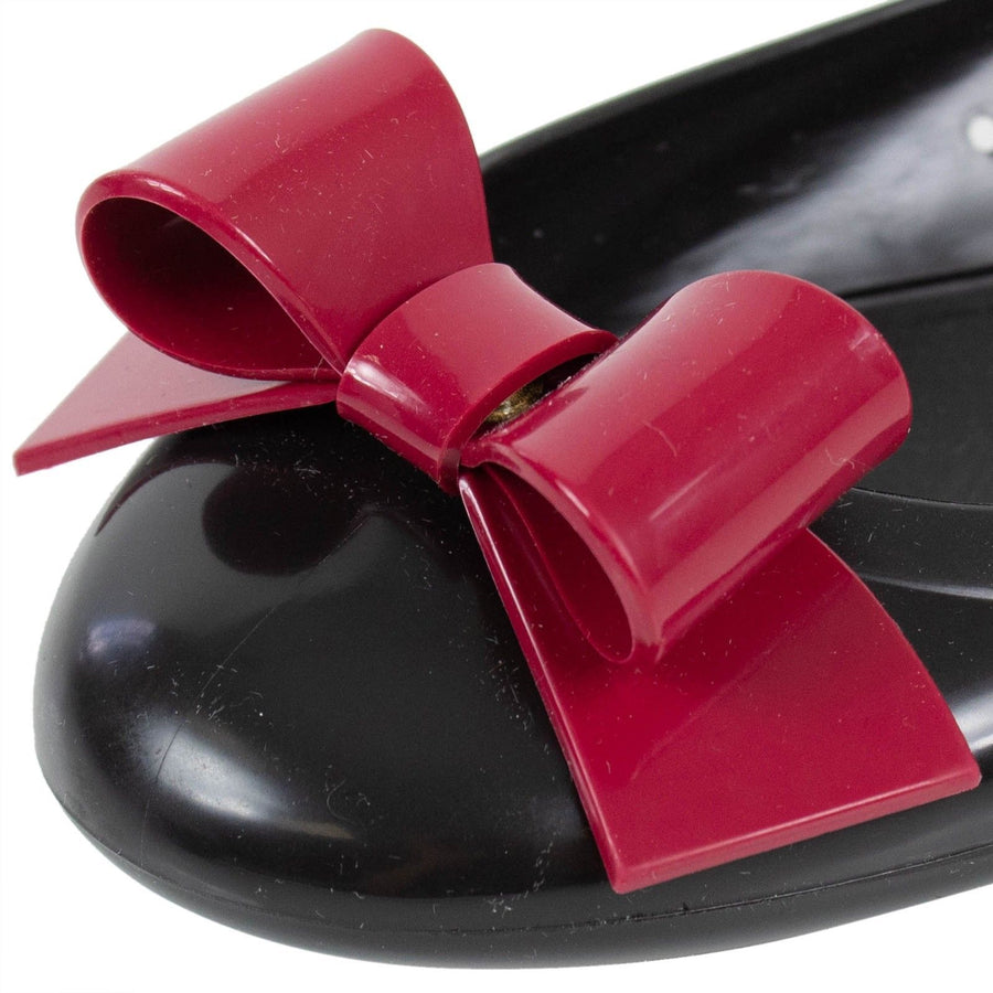 Rubber Bow Flats - Black / Red