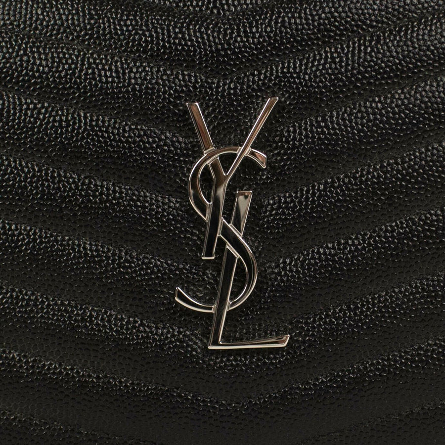 YSL Leather Grain De Poudre Roya Mini Crossbody Bag - Black