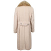 Alpaca Blend Fur Collar Double Breasted Coat - Beige