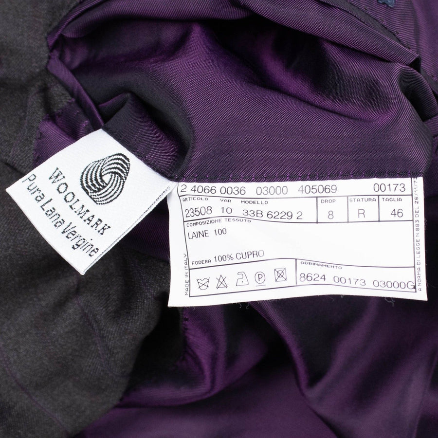 Drop 8 Striped Wool Two Button Suit - Charcoal Grey