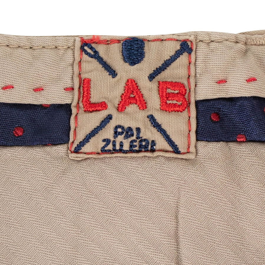 Beige Cotton Blend Pants