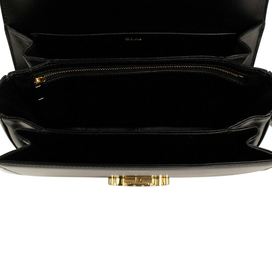 Calfskin Leather Medium Triomphe Cross Body Bag - Black