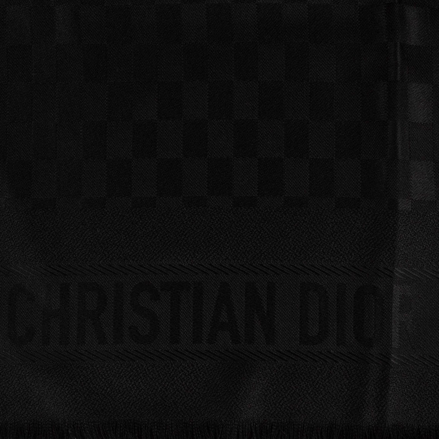 D-Check Silk-Wool Scarf - Black