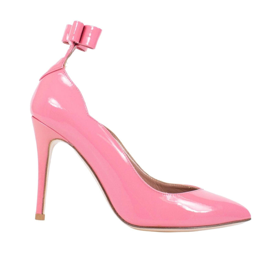 Patent Leather Bow Pumps - Pink
