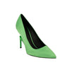Satin 'Broken Heel' Heels - Green