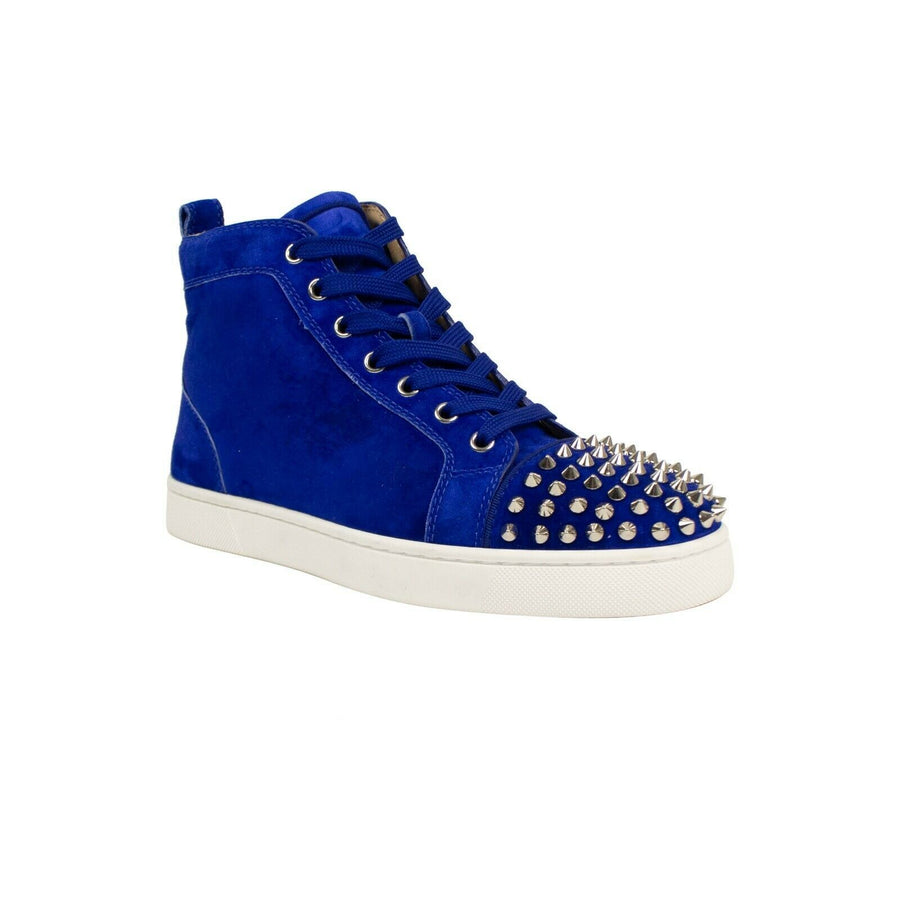 Men's Suede Lou Spikes Hi-Top Sneakers - Blue
