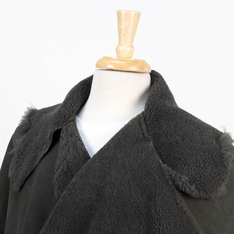 Shearling Leather 'Christian' Jacket - Gray